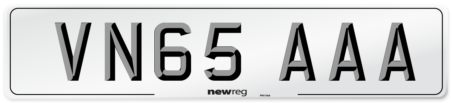 VN65 AAA Number Plate from New Reg